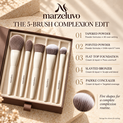 Marzeluvo® Essential 5-Piece Face Makeup Brush Set