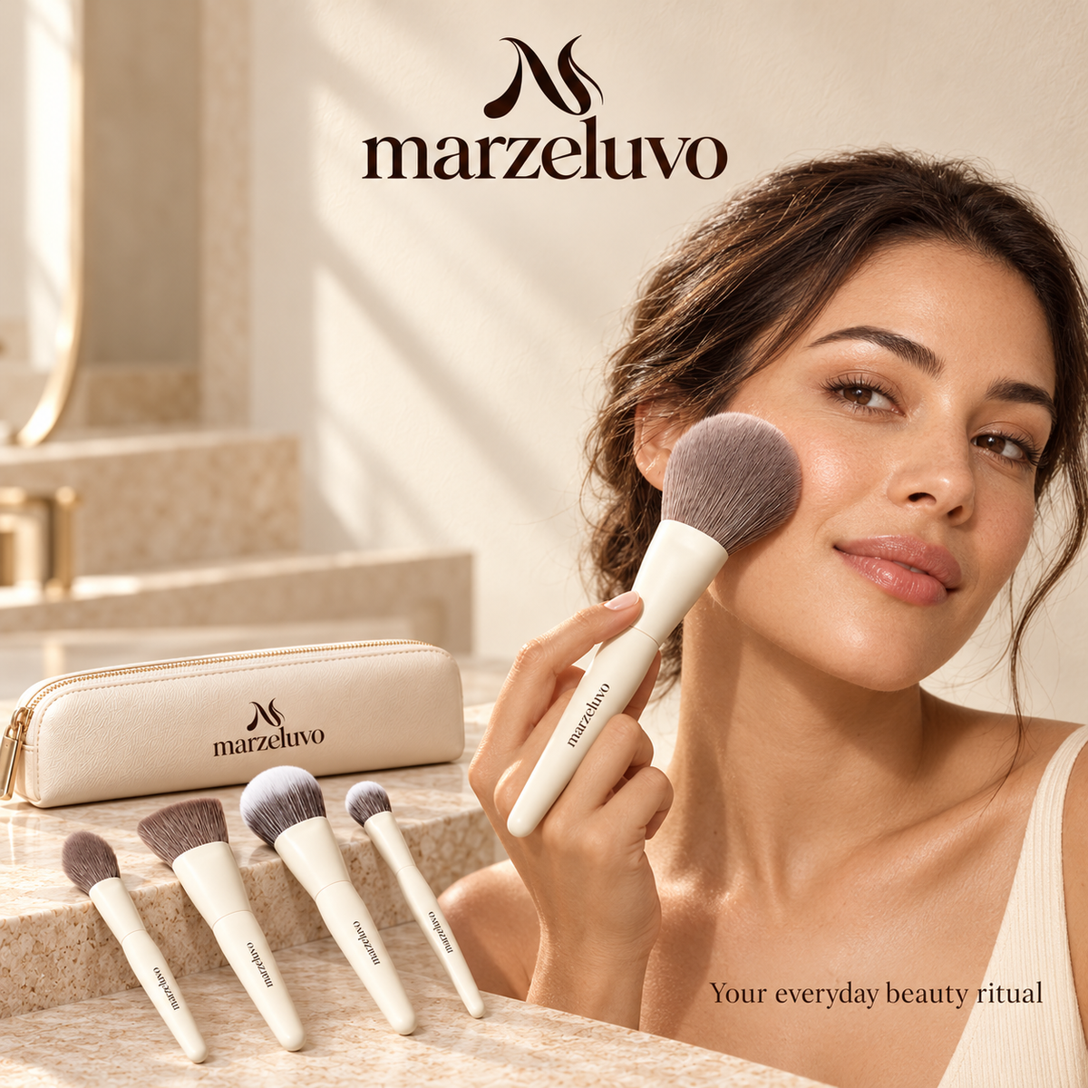 Marzeluvo® Essential 5-Piece Face Makeup Brush Set