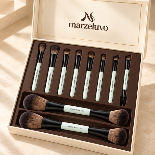 Marzeluvo® Face & Eye 10-Piece Makeup Brush Set