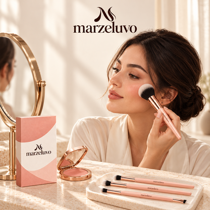 Marzeluvo® Rose Touch 10-Piece Makeup Brush Set