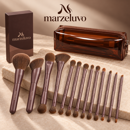 Marzeluvo® Cocoa Blend 12-Piece Makeup Brush Set