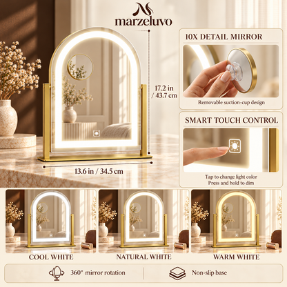 Marzeluvo® Golden Arch LED Vanity Mirror