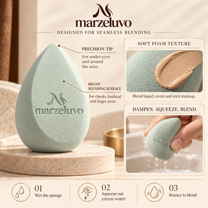 Marzeluvo® Soft Veil Makeup Blending Sponge